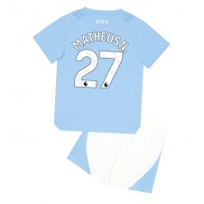 Manchester City Matheus Nunes #27 Hjemmedraktsett Barn 2023-24 Kortermet (+ korte bukser)